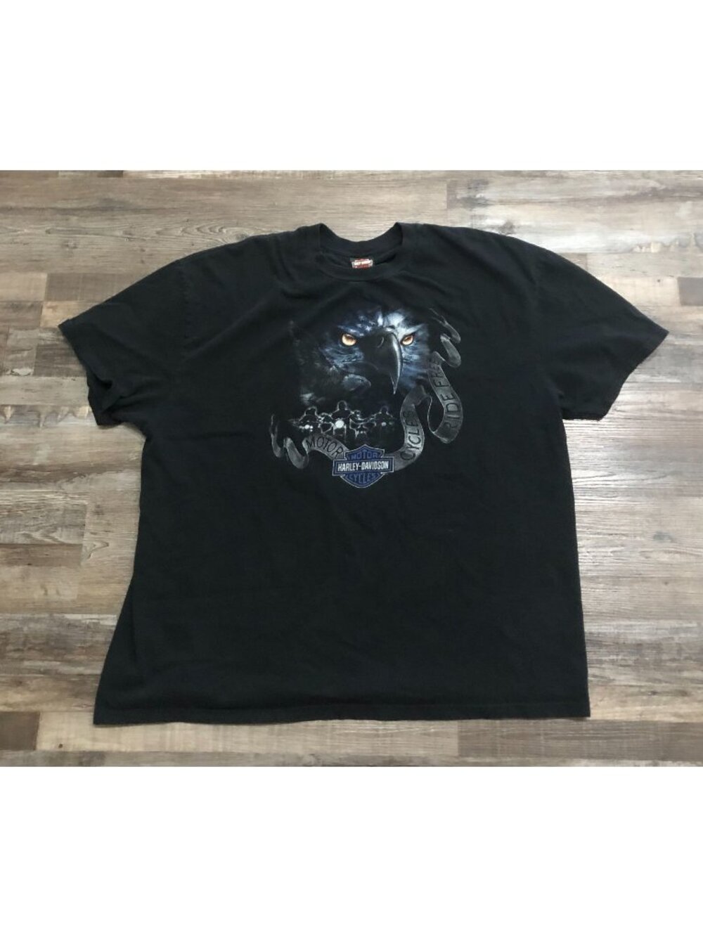 Harley Davidson Mens 3XL Black Double Sided T Shirt Cowboy Austin Texas